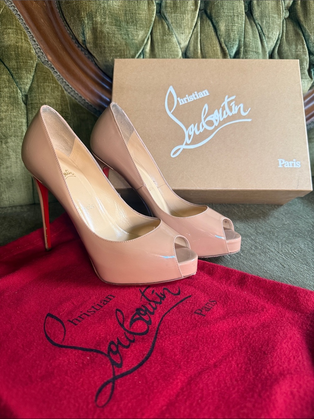 Christian Louboutin stiletto pumps
Model: NEW VERY PRIVE 120 Patent 
Size 37